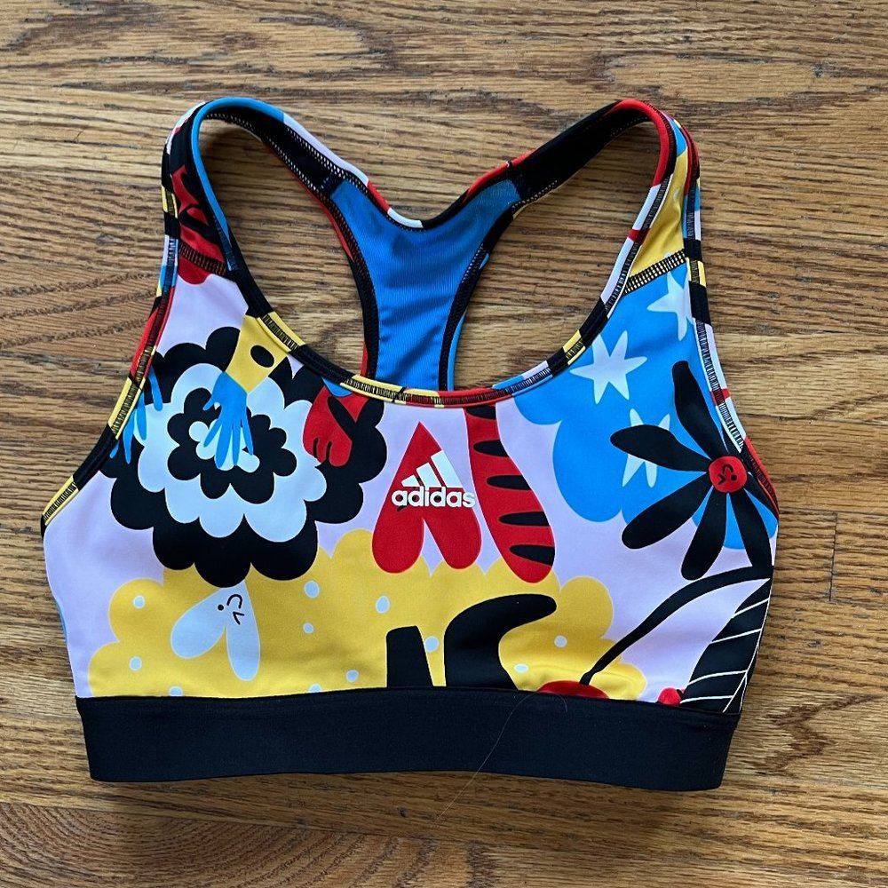 Adidas Climalite Athletic TechFit Multicolor Sports Bra   Women's Size Small
